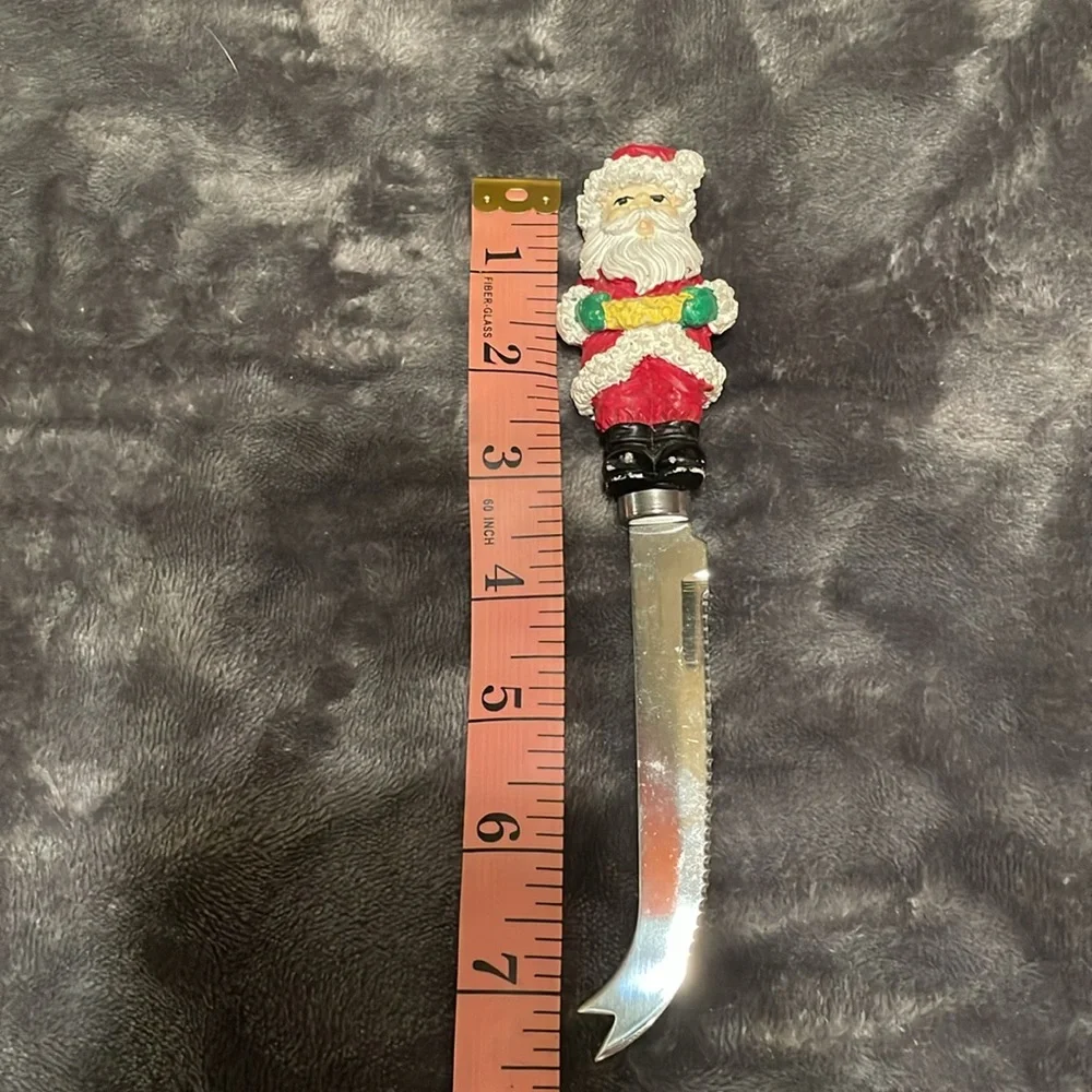 Set of 4 Christmas Cheese Spreader knife Set& 1 santa cheese blade cutting knife